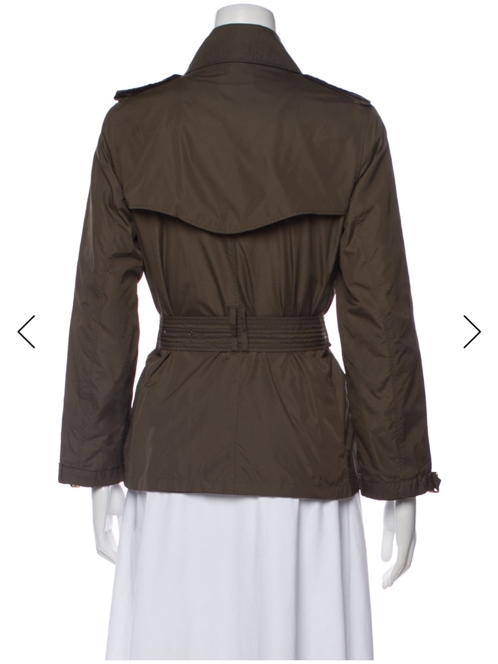 Burberry London Women’s Olive Green Double-Breasted Belted Jacket - Picture 5 of 5